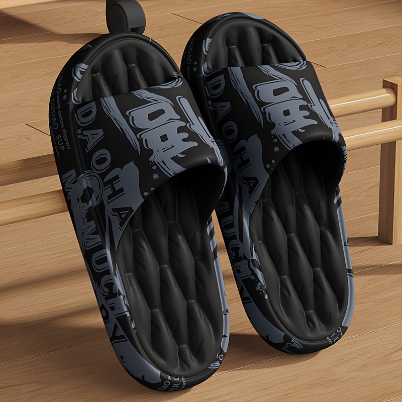 Summer Bathroom Cute Bear Men Beach Slippers Cartoon Flip-flops Women Shoes Thick-soled Non-slip Slippers Soft Sandals Fashion Home Shoes