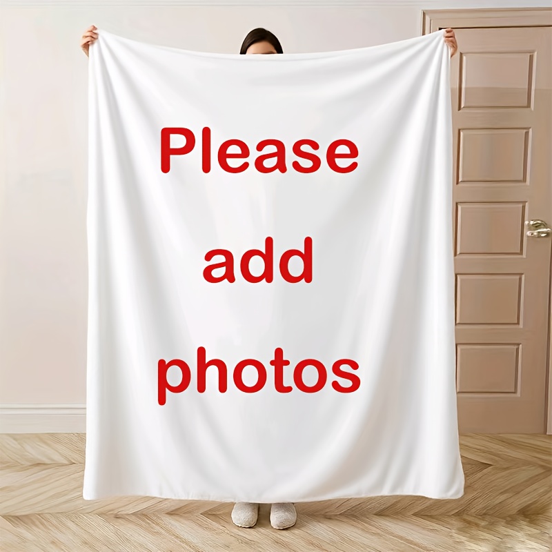 TEMU Customized Photo Velvet Blanket, Personalized Patterned Blanket, Digital Printing, Soft And Skin-friendly, Machine Washable, Durable Fabric,