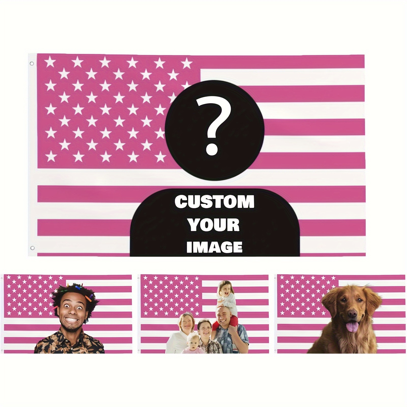 

1pc Customizable Pink American Flag- Personalized Polyester Decorative Flag For Garden, Clubs, Concerts, Bars, Dorms, Living Rooms, Bedrooms - Durable, No Electricity Needed