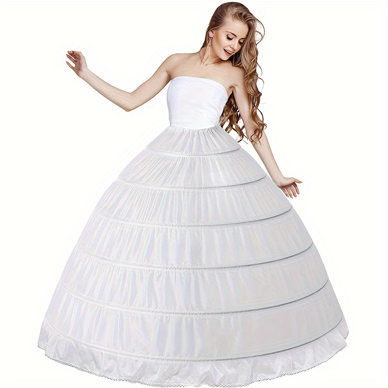 

Jupon de Robe de Mariée à 6 Cerceaux - Polyester, Lavage à Uniquement, Tailles 2-18, pour Robes de Mariée et de Banquet