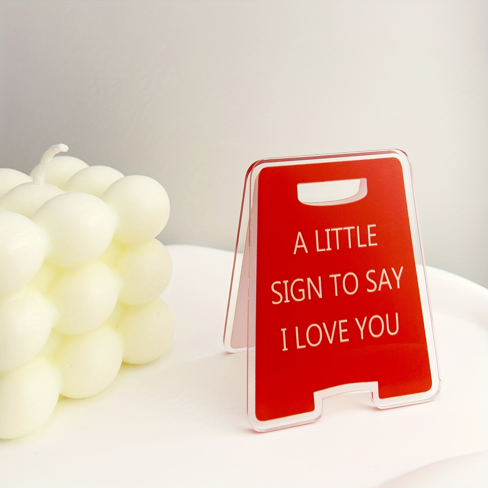 

Romantic 'i Love You' Acrylic Desk Sign - Gift For Valentine's, Day, Father's Day & | Wife, Girlfriend, Mom & | Office & Home .75x2.16in/7x5.5cm