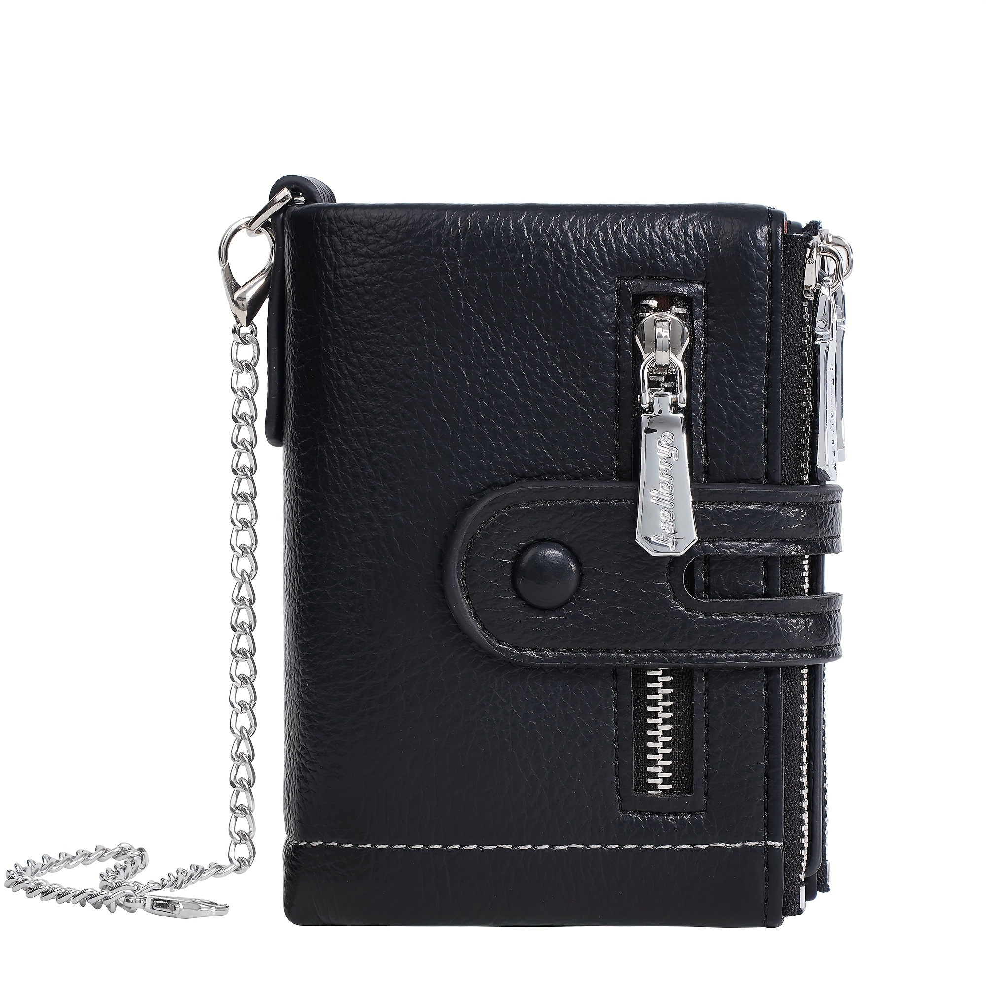 Baellerry With Chain, Anti-theft , Credit Card Holder, Solid Color Casual Fashion Zipper Coin Purse