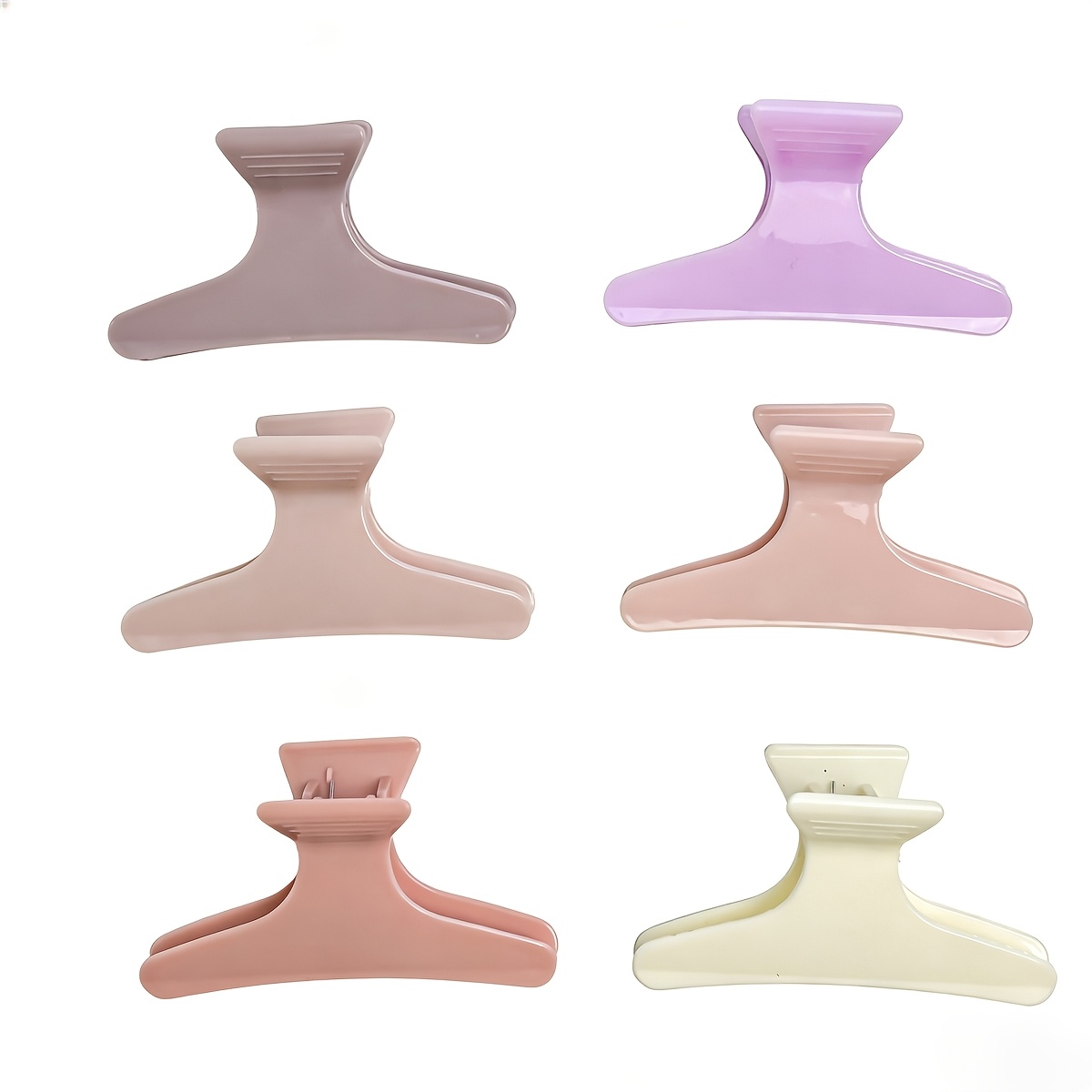 TEMU 6 Pinzas para el Cabello con Mariposas de Color Macaron | Modernas para Uso Diario y en el Salón, Tamaño Pequeño, Material Plástico
