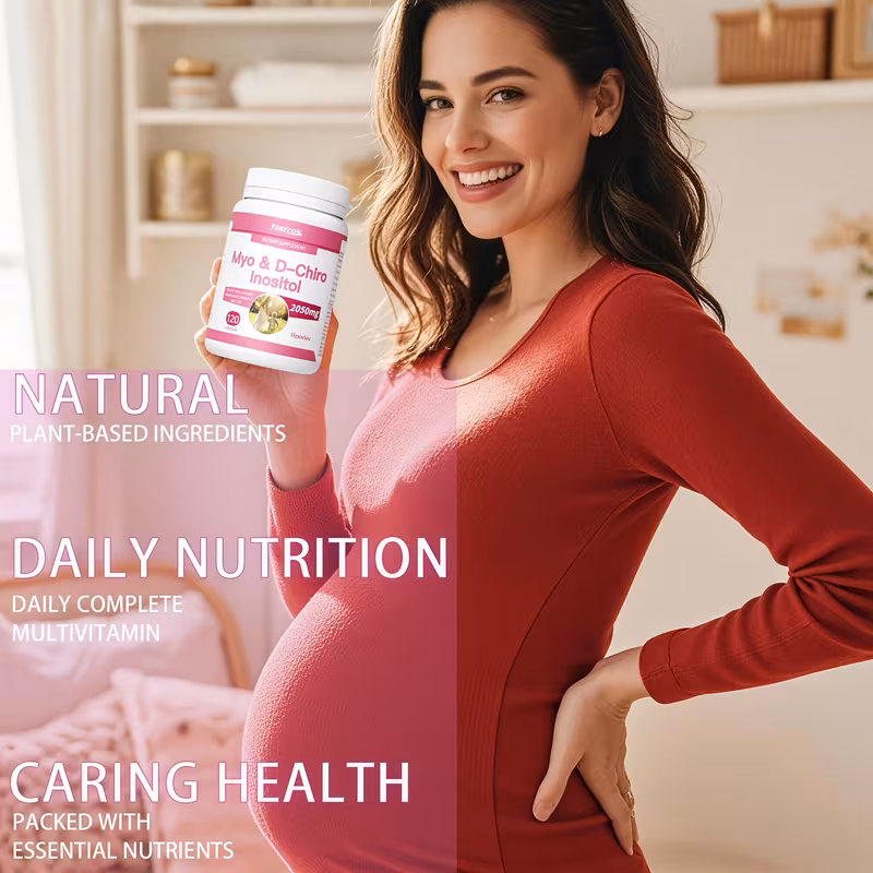 myo inositol and d inositol supplement for women health regular menstruation mood health and pre pregnancy 7in 1 120 capsules per bottle Product details 0