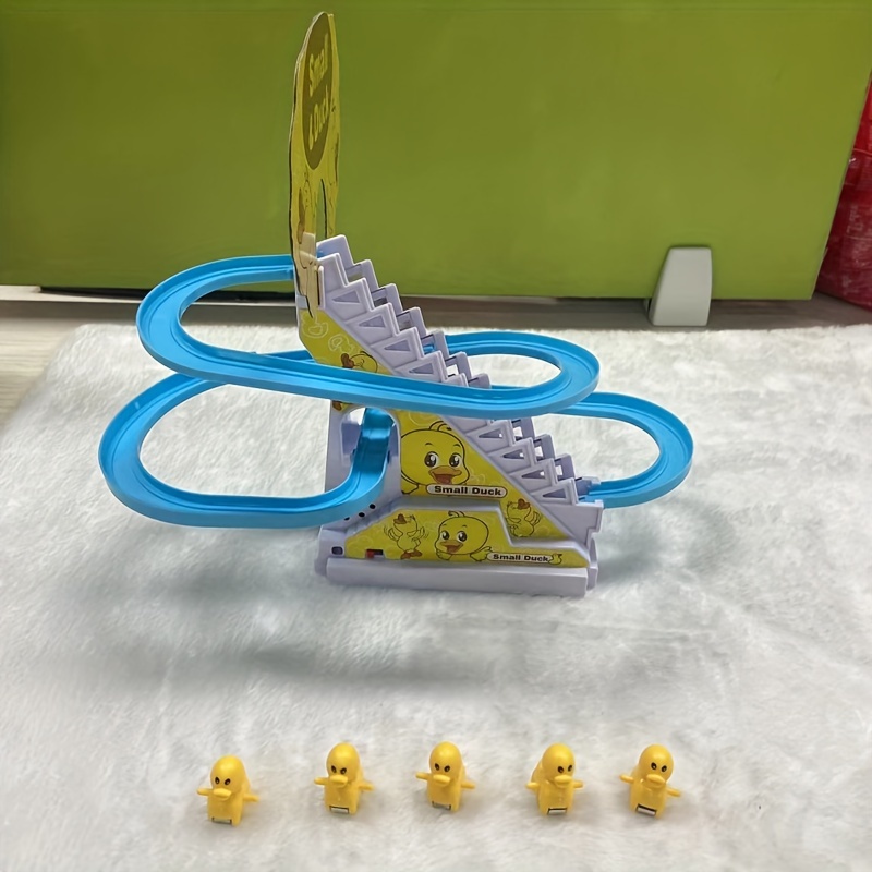 6pcs ducklings climbing stairs toy electric slide yellow duck toy toys for boys and girls holiday gift light and music toy easter gift halloween christmas gift details 5