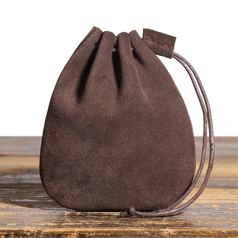 Series Vintage Trend Drawstring Coin Purse, Top Two-layer Multi-functional Women' Storage Pouch, Mini Portable Wallet, Unisex