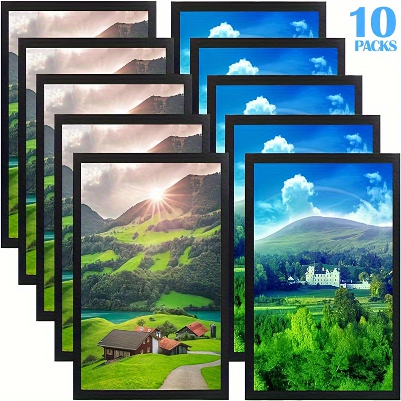 

10pcs, Magnetic Picture Frames, Modified Magnetic Sheet With Self Adhesive Backing, Magnetic Photo Craft Frame Set For Glass Window Door Cubicle