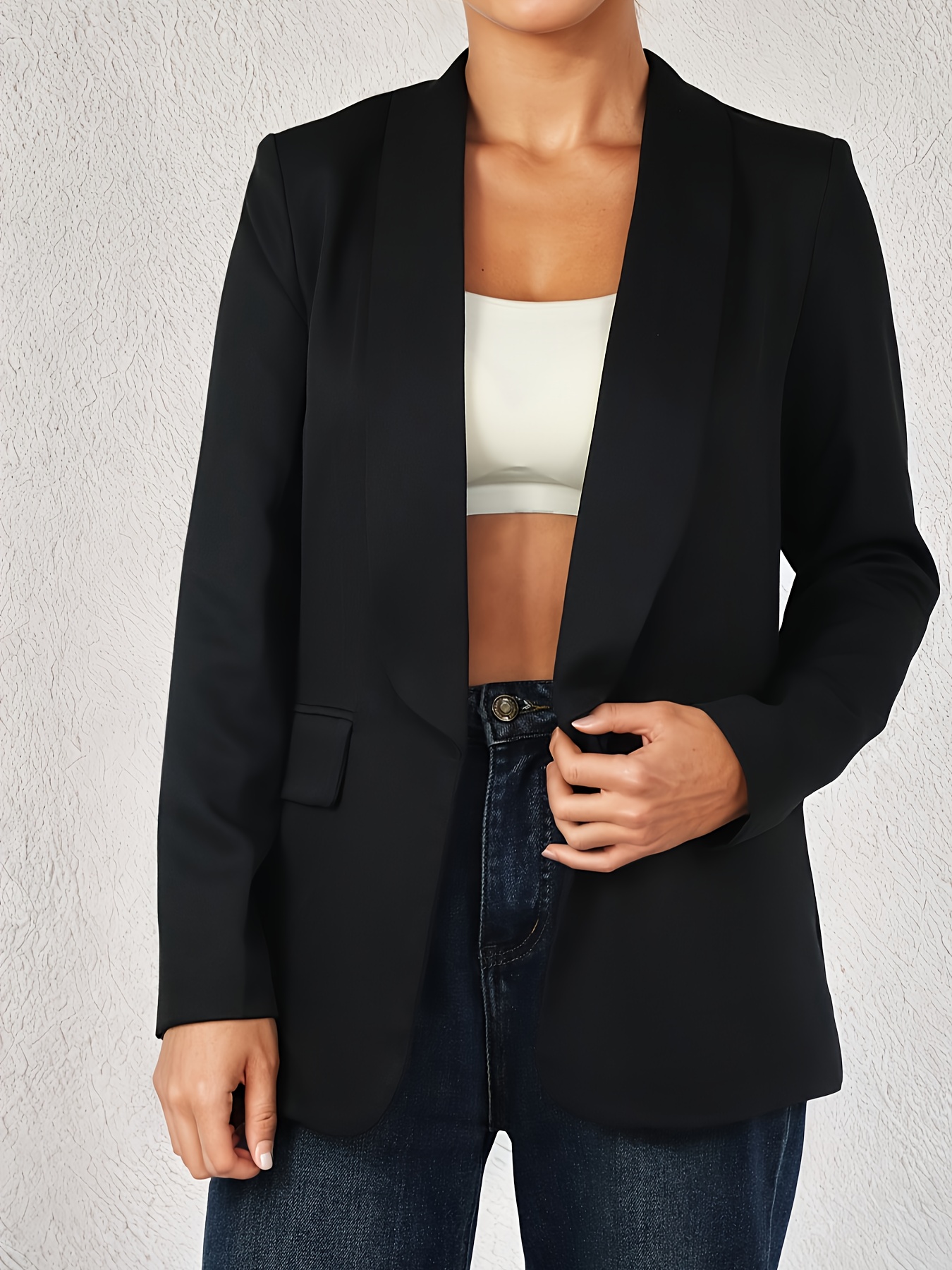 Women'S Bright Pink Blazer with Golden Chain Shoulder Bag - Casual Long Sleeve, Polyester, Buttonless Placket, All-Season Jacket, Casual Attire|Bold Fashion Statement|Polyester Blazer