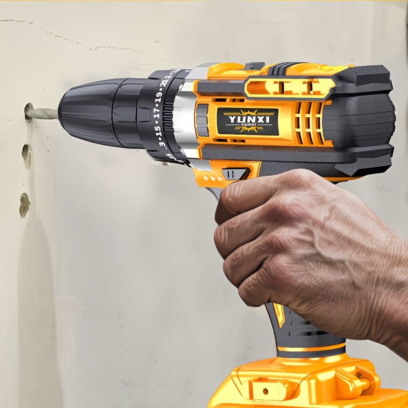 Draadloze lithiumbatterij slagboor en schroevendraaier, borstelmotor, gereedschapskombinatieset met accessoires en toolkit