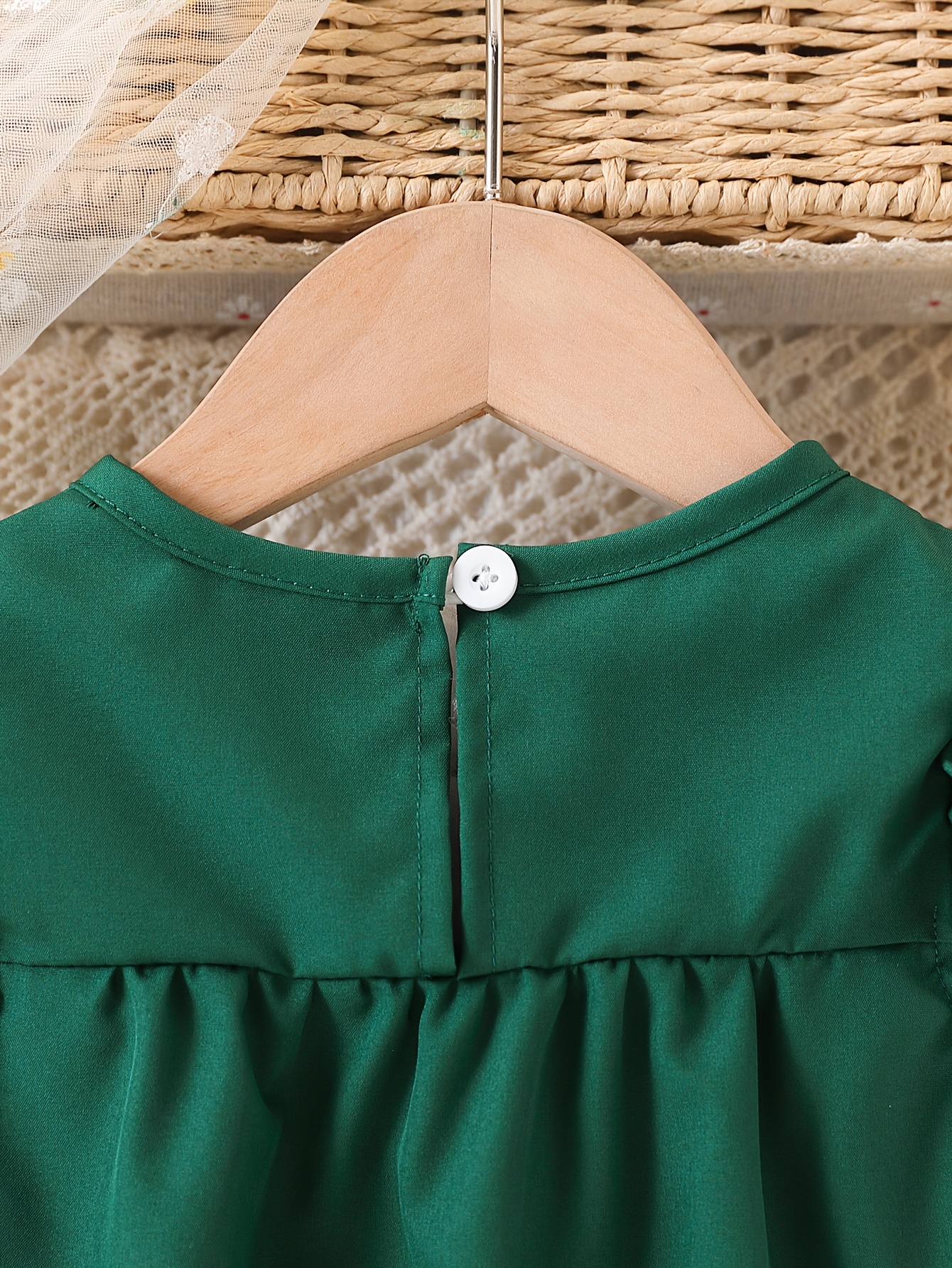 spring summer girls solid color dress girls flutter sleeve - Temu