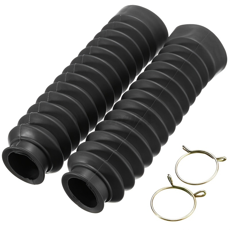 

2pcs Black Rubber Shock Absorption Dustproof Motorcycle Front Fork Gaiters Protector Covers
