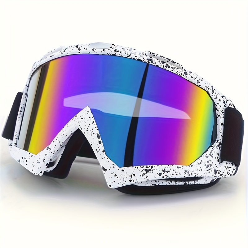 

1pc Men's Ski Goggles With Polarized Lens - Removable Spherical Pc Lens, Reflective Reduction, White Frame For Outdoor Biking & Skiing