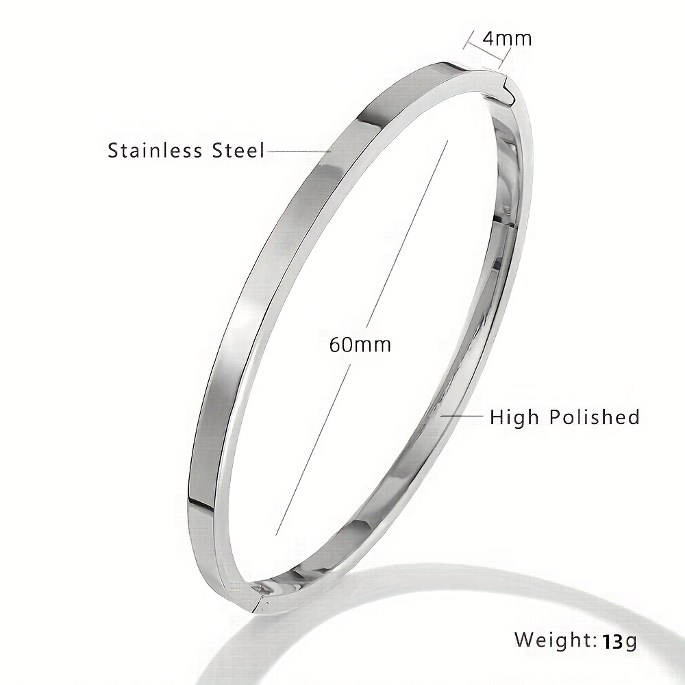 Set of 4 Classic Unisex Bangles, Sleek Flat Design
