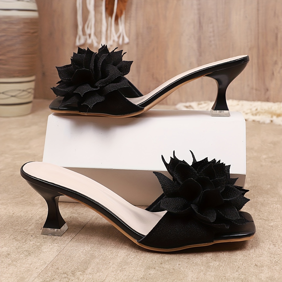 Shoes Slide Dress Sandals Open Toe Black Dress Sandals Low Heel