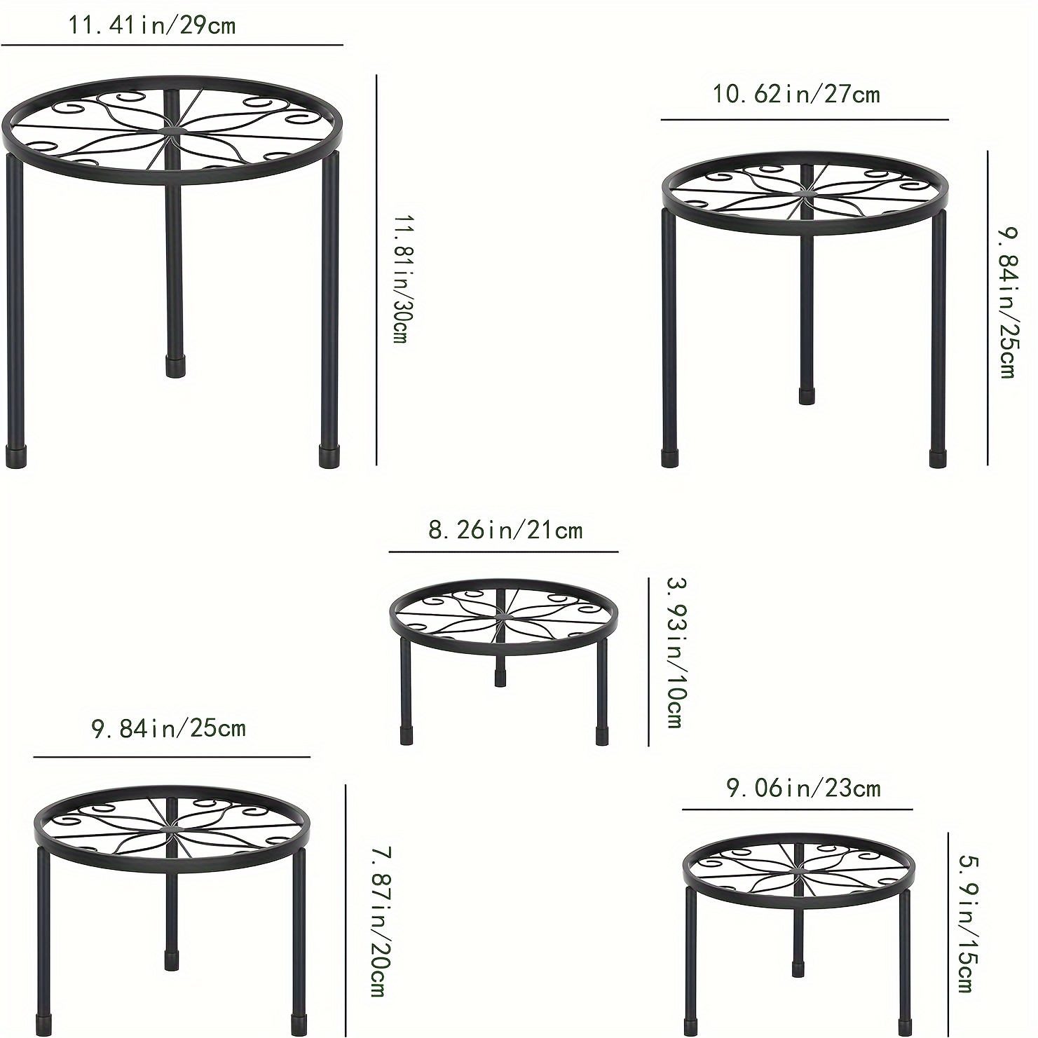 TEMU 5pcs Heavy-duty Metal Plant Stands - - Iron For & Outdoor Use, Holders For Various Plants, For Home &