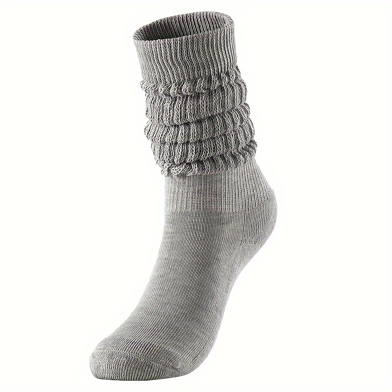 1/3 Pairs Solid Slouchy Socks, Lazy & Comfy Knee High Socks, Women's Stockings & Hosiery