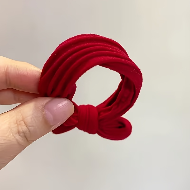 2pcs Red Ultra-Elastic Hair Ties with Non-Slip Grip