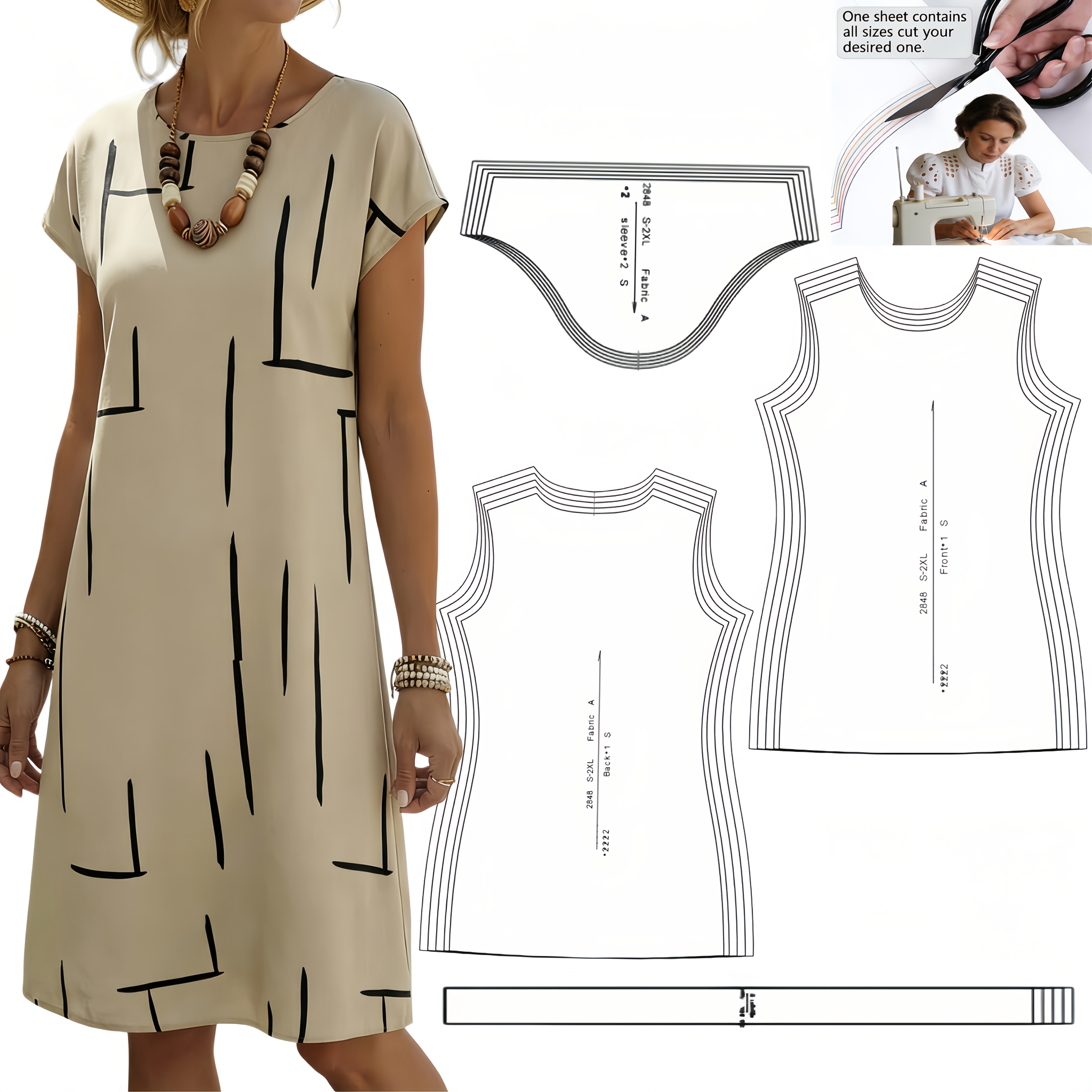 diy bodycon dress pattern womens short sleeve 1 1 cutting diagrams Size:S (2/4) It will be Zipped features_Pockets Leighton 4-Drawer Dresser, Rustic