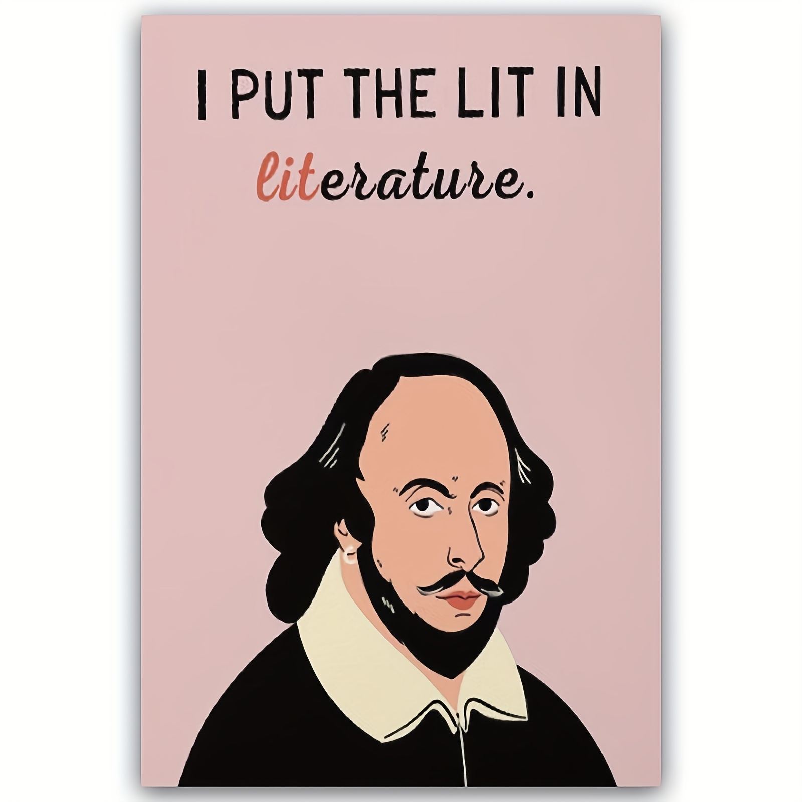 TEMU 2d Flat, 1pc Frameless Modern Art Deco Canvas Wall Art - "i Put The Lit In Literature" -inspired Poster, Background With Black & White