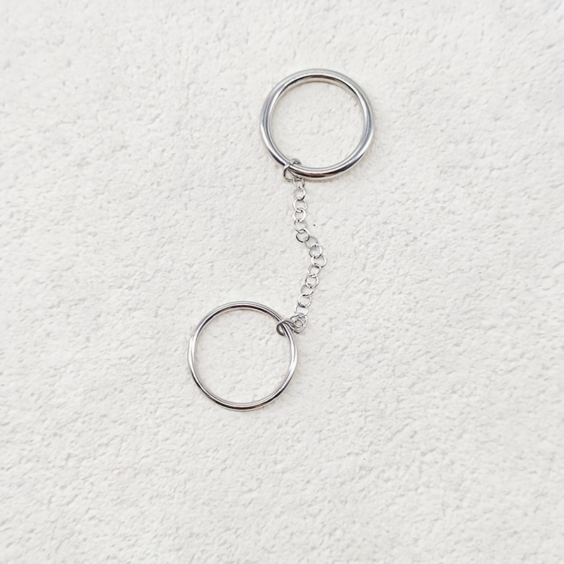 3 Stackable Rings Double Hoop & Chain Stainless Steel Bohemian Jewelry