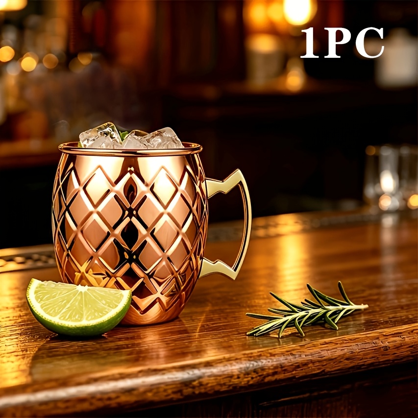TEMU Aoat-1pc Mule Cup, Mug, Copper Mule Drinking Cup, , 100% Copper Made, Suitable For Cold Drinks, Tea, Coffee, Party Gifts, Dishwasher Safe, A