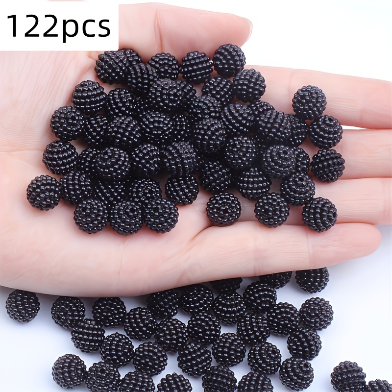 E-shop 122 Stück 10mm Schwarze Dunkle Serie Weiß Beige Boden Valentinstag Acryl Yangmei Perlen, Gerade Loch Lose Perlen, Handgefertigte Perlen,