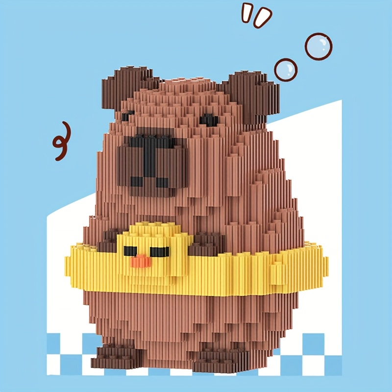 VEQENIFY Capybara Juguete de construcción, Bloques de Animales, Micro construcción, Juego de construcción con Animales para niños, Juego de Bloques de construcción, Mini Bloques de construcción