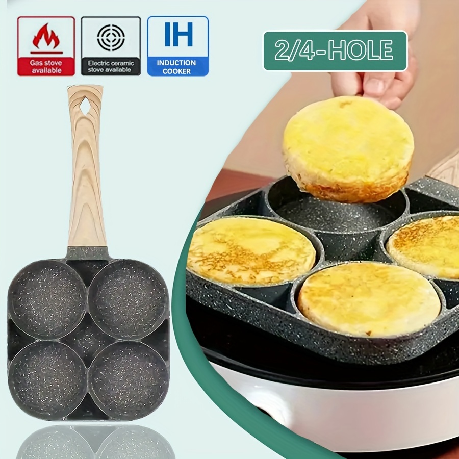 

1pc, Non-stick 4 Cup Frying Pan For Eggs, Steak, Hamburger, Pancakes, And Breakfast - Durable Cookware And Kitchen Gadget