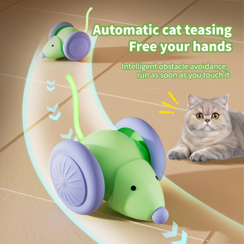 Automatic Electric Mouse Cat Toy with Obstacle Avoidance