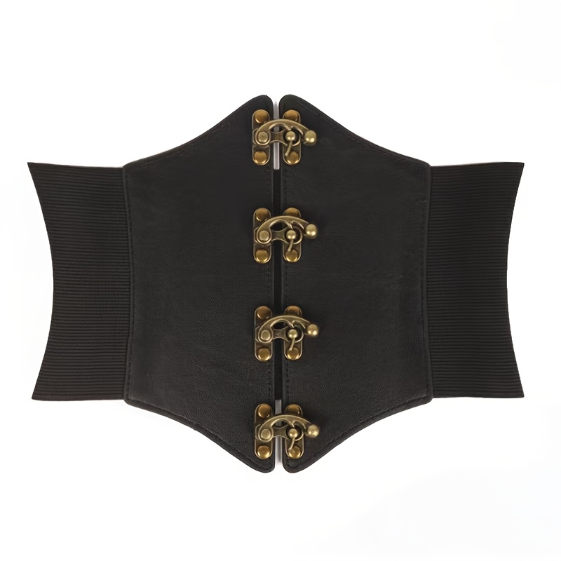 Simple Elastic Black Wide Waist Belt, Decorative Dress Cincher, Waistband