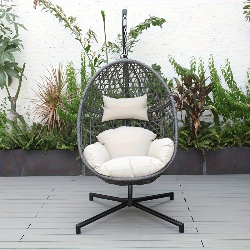 Triple-Section Hanging Basket, Extra-Large Outdoor Hanging Chair, Suitable for Patio, Backyard, 136.08 KG Capacity