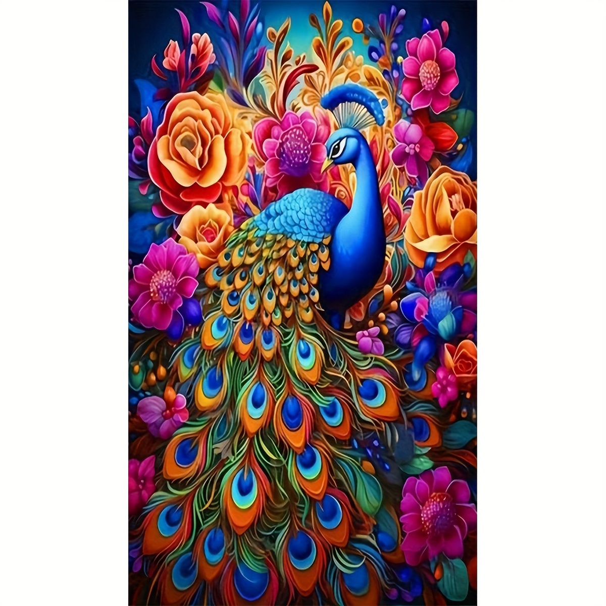 

Peacock Diamond Art Kit 5d Diy - Large 19.7x31.49" Full Round Drill, Acrylic Craft Set For Adults & Beginners, Perfect For Home Wall & Office Decor Gifts