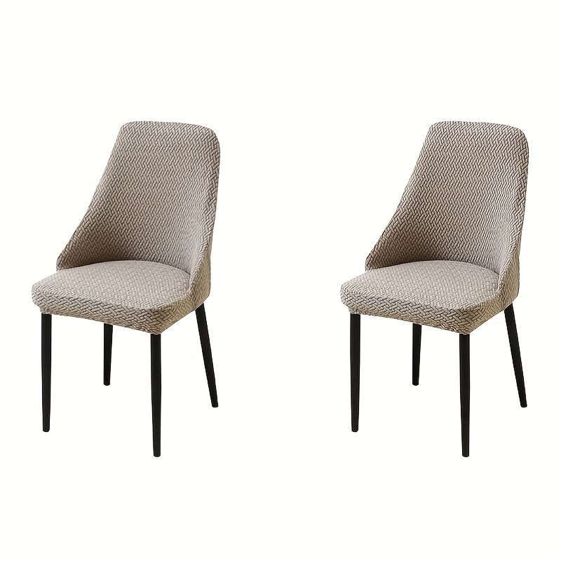 TEMU Ensemble de 2 housses de chaise jacquard de T pour fauteuils incurvés, pour à manger, salons et