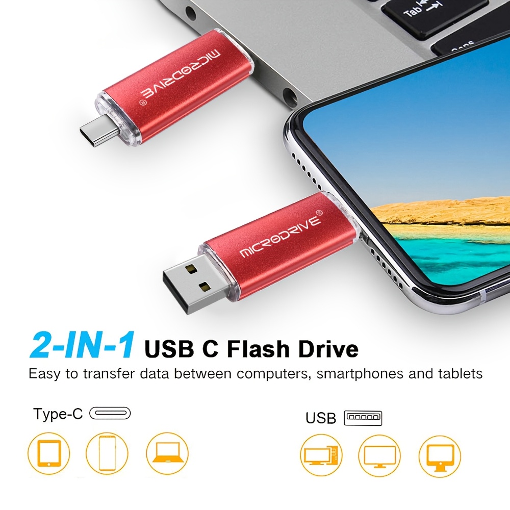  usb драјв со двоен интерфејс 128gb 64gb, универзален за телефони и  јутери, брз пренос на датотеки/видео/снимки, достапни повеќе капацитети, збогум на каблите за податоци!   2-во-1 usb-c флеш драјв 128gb, лесен пренос помеѓу телефон/ јутер Детали за производот 5