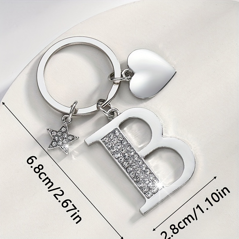 A Fashionable European And Keychain With Water Drill Embellishments In Of English Letters, A Gorgeous Accessory For Ladies' Handbags.