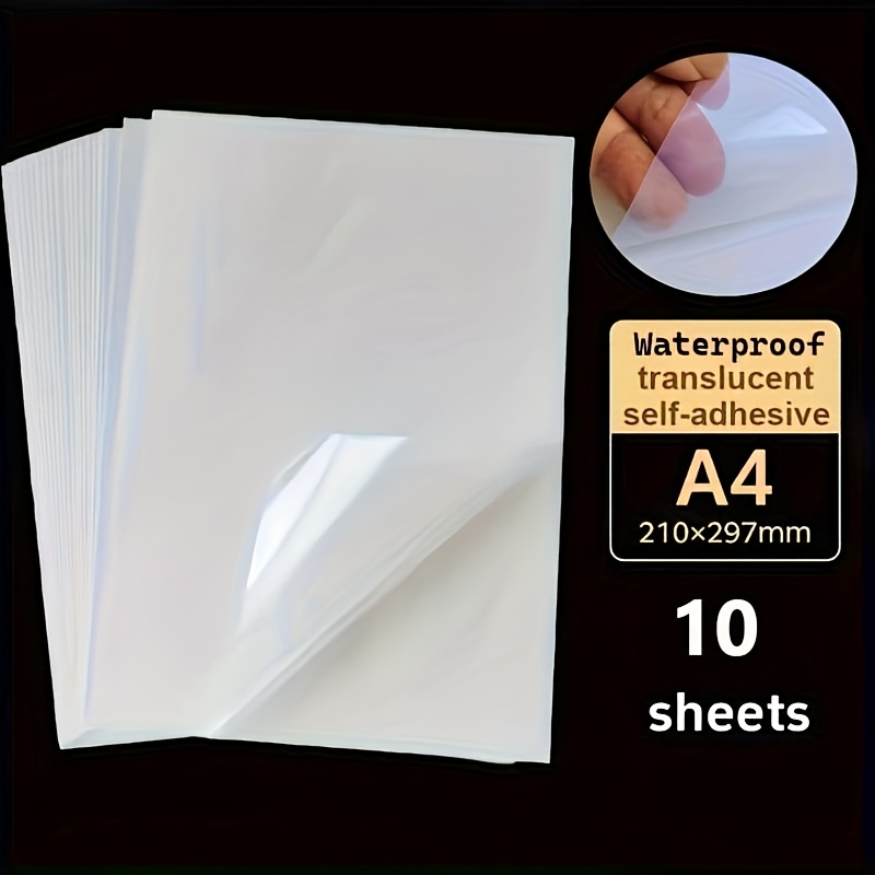 25 Blatt Vinyl Aufkleberfolie 100% Klar Selbstklebend Für Laser Und