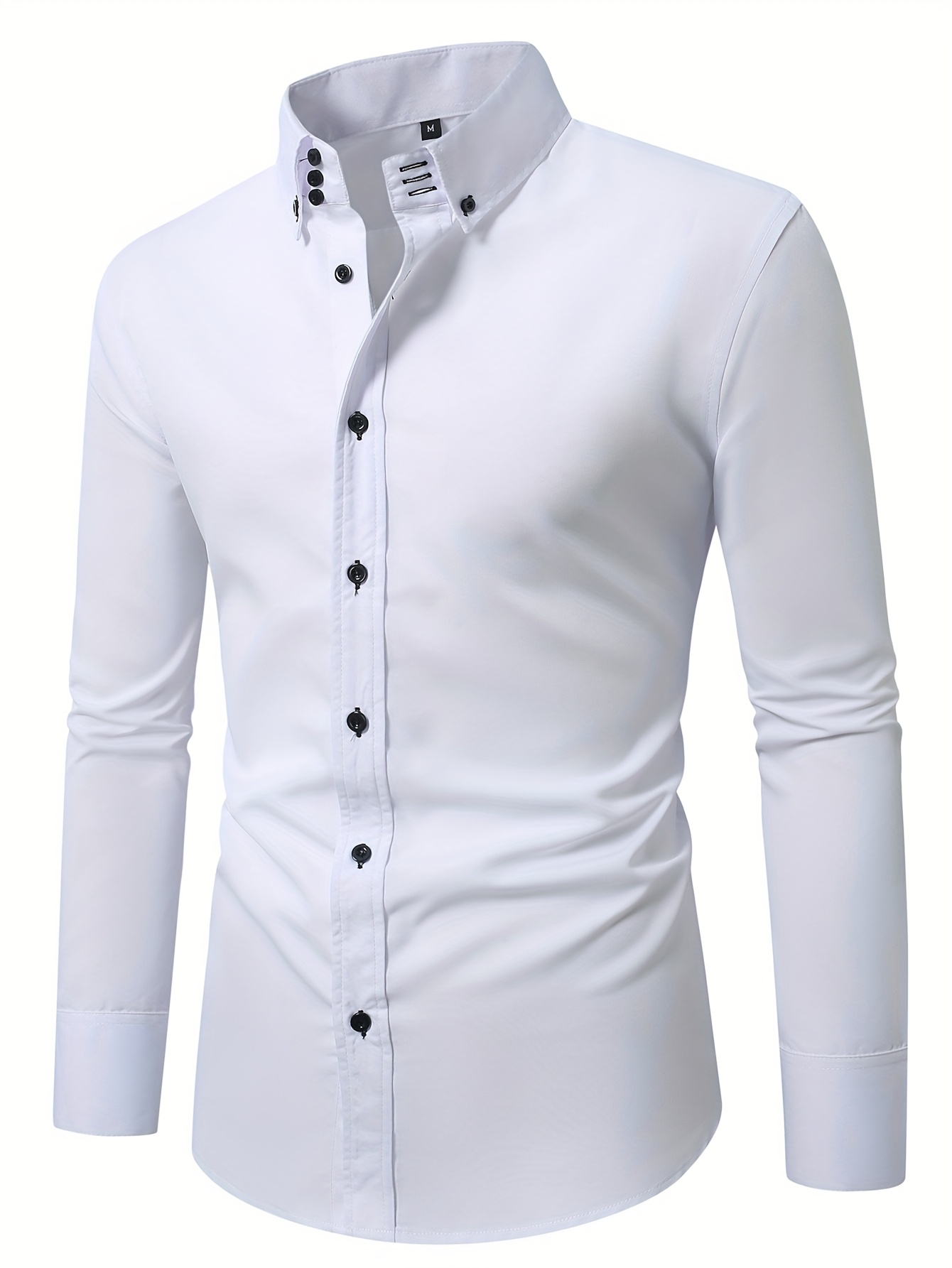 fitted lace wedding dress Ash & Erie White Linen Button-Down Shirt for Short Men White Linen / S / Standard main image 0