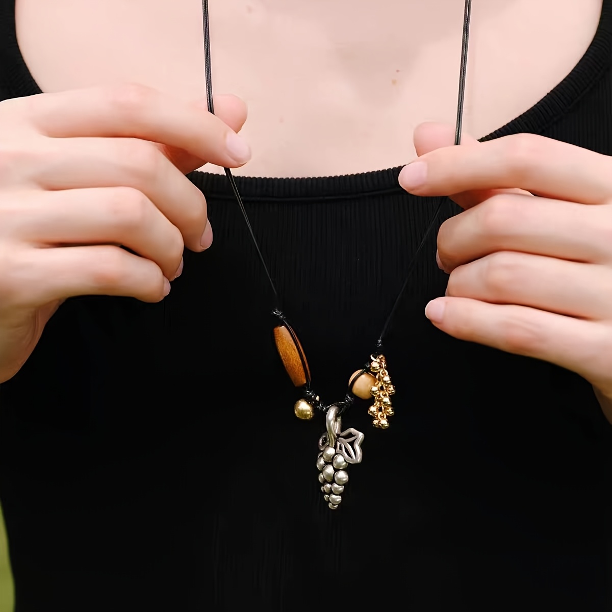 Women's Vintage Grapevine Hand-Woven Adjustable Necklace