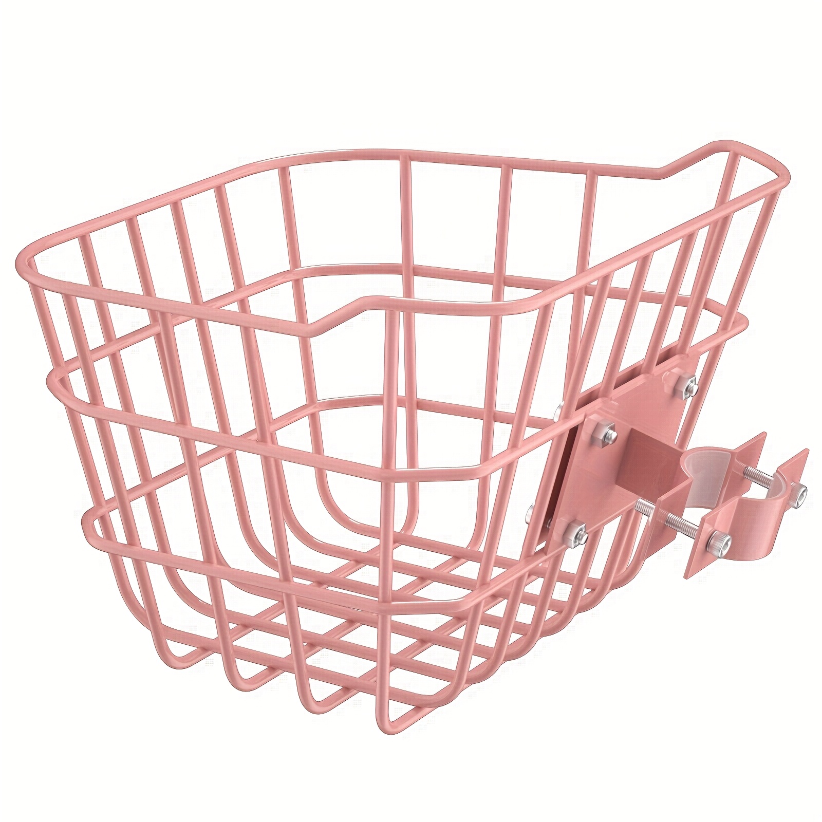 TEMU Secure Front Bike Basket For Scooters - Metal Bicycle Basket With Sturdy , Non-sagging Bracket, Rust-resistant Alloy, Kit Included