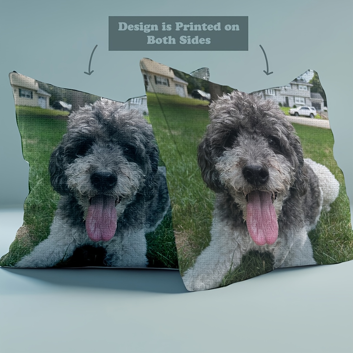 custom double sided pillow with clear printing   your photos family pictures pet images or scenery   cover and filling in one place Product details 2
