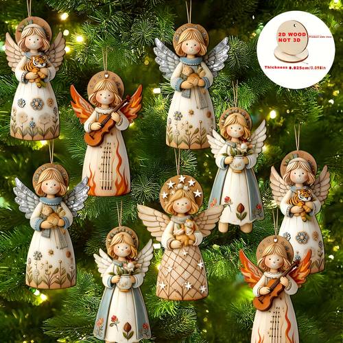 decorazioni 2d piatte - questo set di 12 decorazioni in legno 2d adorabili e di , per creare unatmosfera natalizia festosa! è per decorare e , nonché per regali di capodanno, scolastici.