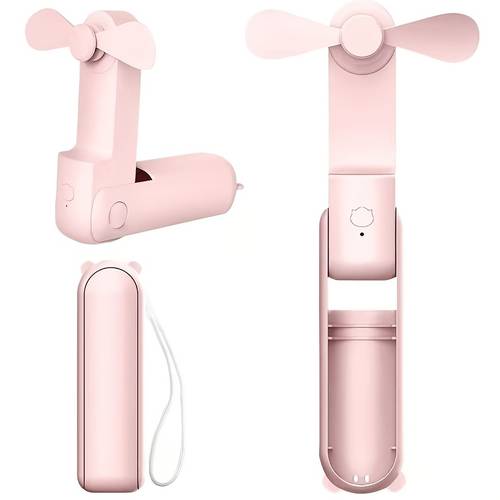 portable mini fan usb rechargeable with 3 adjustable speed settings foldable handheld personal fan girls women travel and outdoor use essential for cooling in summer
