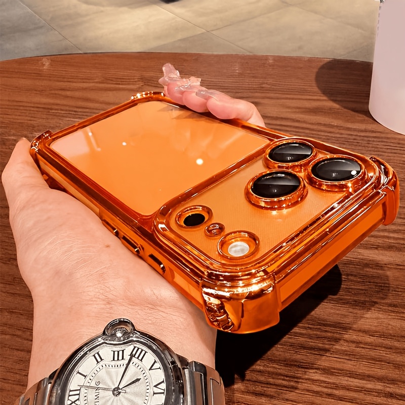 Image of Transparent Electroplated Protective Case Suitable For Iphone 17 Pro Max 17 16 Pro Max 15 14 13 12 11 Pro Series, With Four-corner Drop Protection And Lens Protection