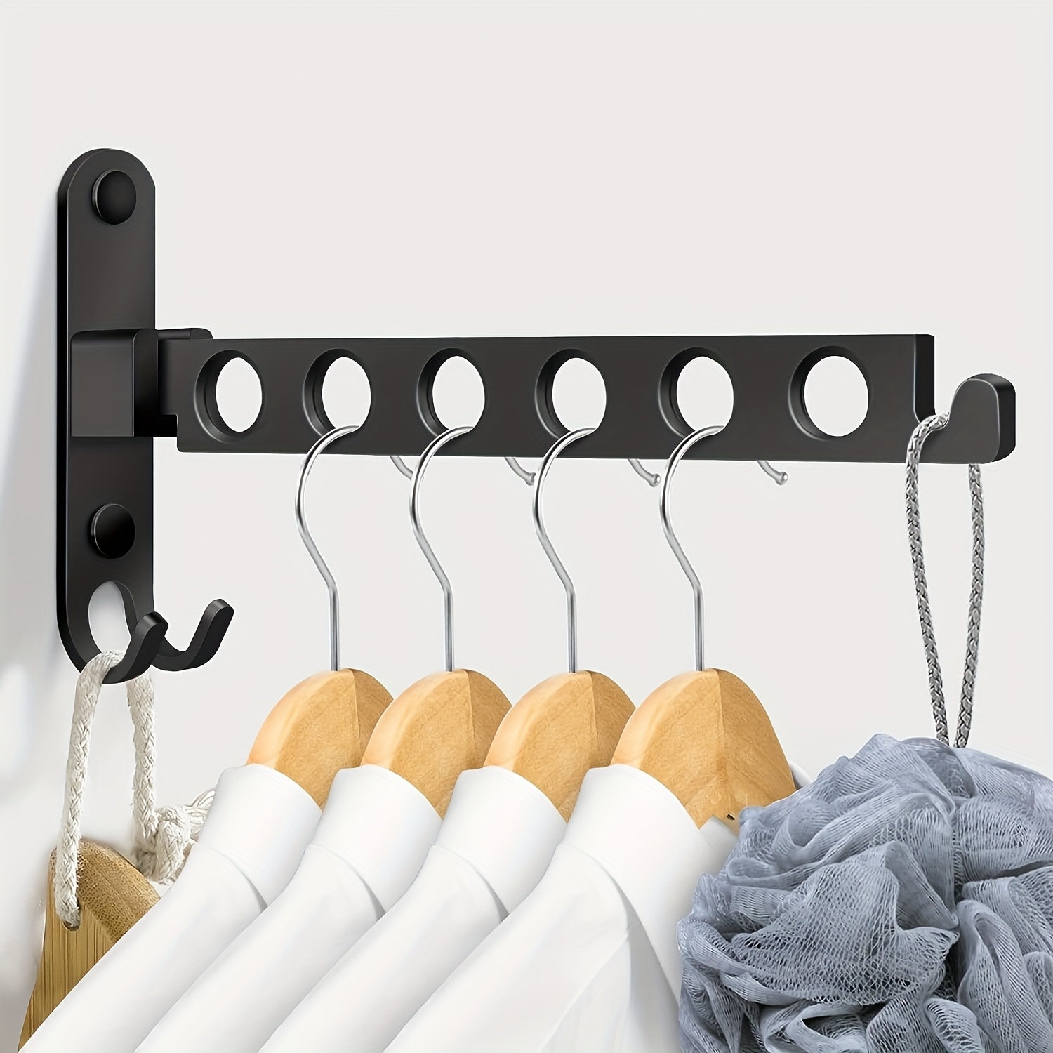 Collapsible Garment Hooks, Wall-mounted Hooks For Laundry Areas On And In Bathrooms, Drying Racks