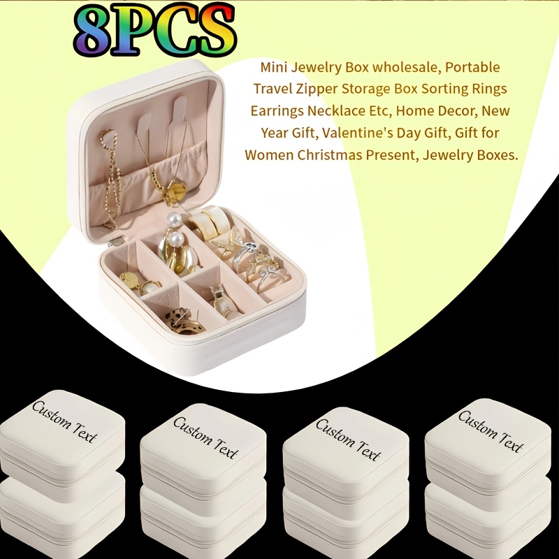 Custom 8pcs Mini PU Jewelry Box Set for Bridesmaids