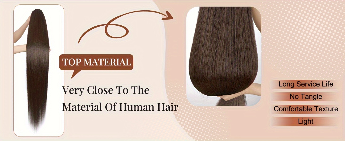 36inch long ponytail hair extensions 36 inch long straight drawstring ponytail synthetic   ponytail   in hair extensions ponytail womens daily wear   wear halloween christmas details 1