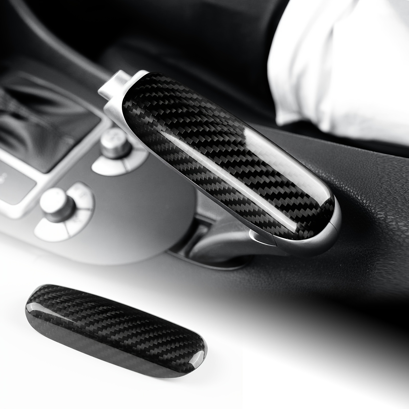 Image of Suitable For Mercedes-benz Slk 2004 2005 2006 2007 2008 2009 2010 Car Decorative Cover - Black Hard Carbon Fiber