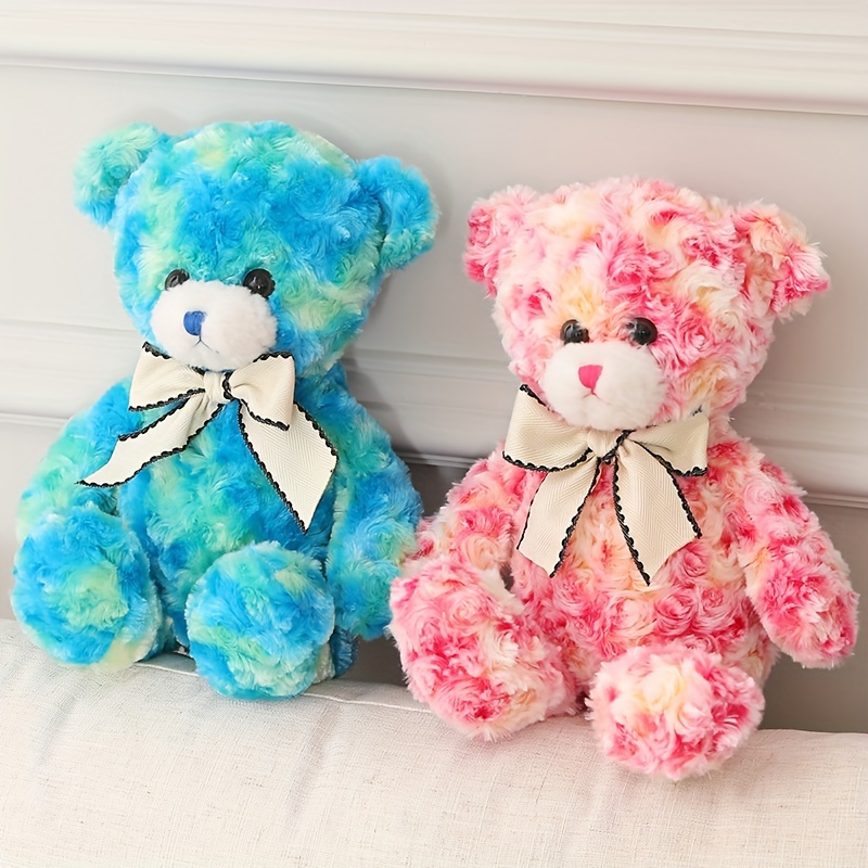 1pc cute bowtie teddy bear plush toy soft pillow stuffed animal home decor ornament party favor birthday decor