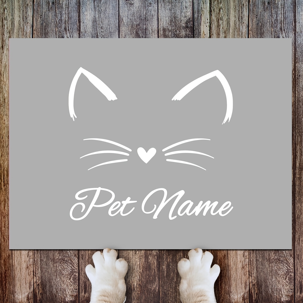TEMU Tapis d'alimentation pour animaux de compagnie personnalisable (1pc), Tapis d'alimentation pour animaux de compagnie avec nom/slogan