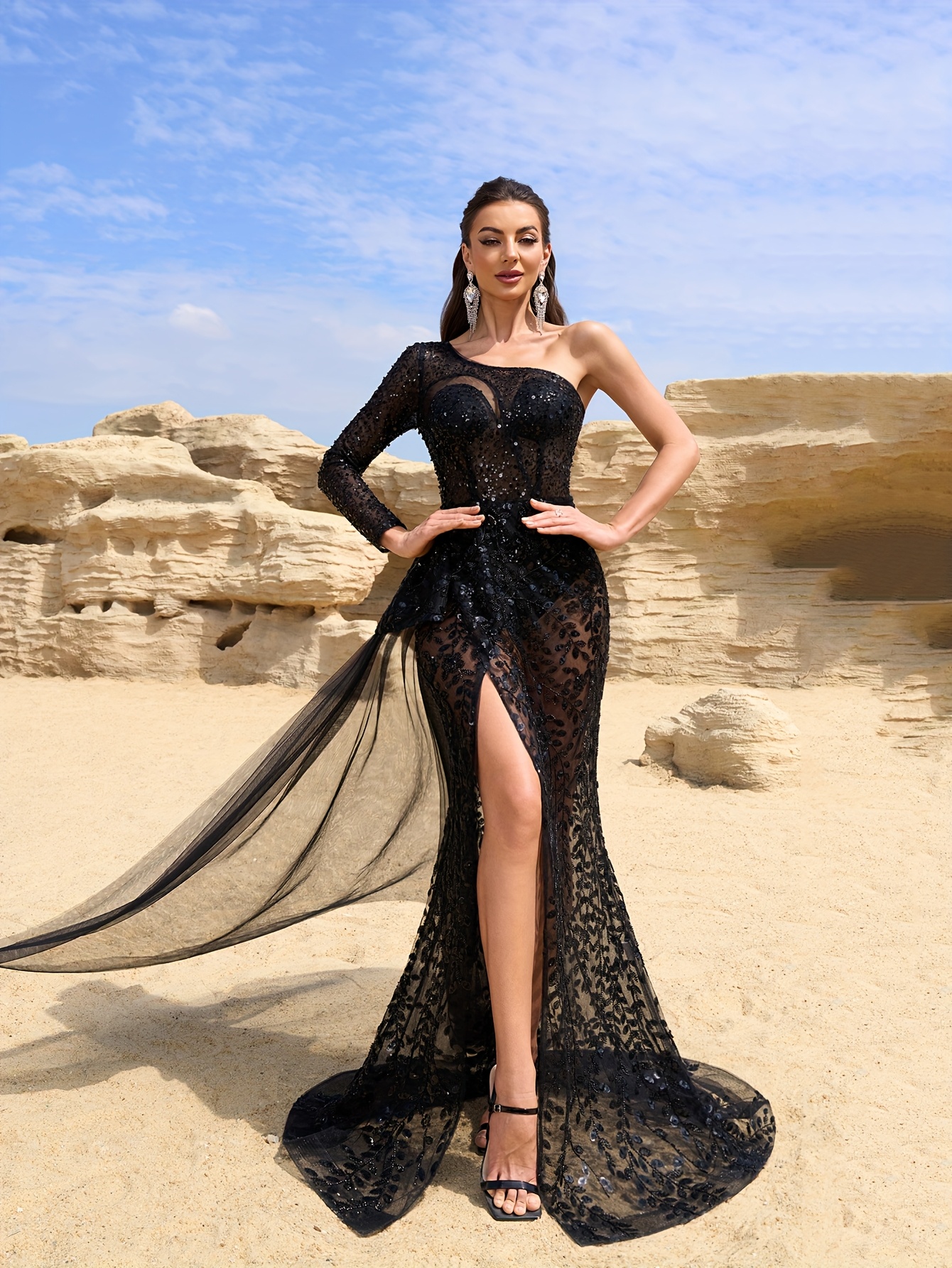 beautiful elegant black dress Buy Black Plus Size Gothic Wedding Dress WonderlandByLilian Size 10 / Black main image 0